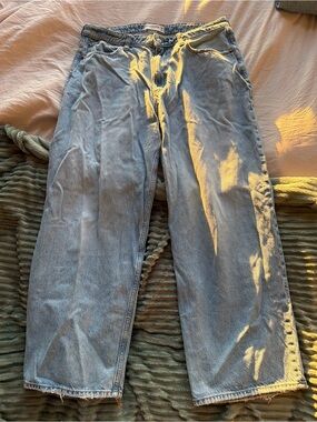 Abercrombie & Fitch Light Wash Blue Wide Leg Jeans